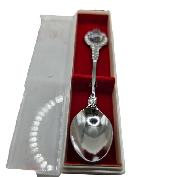 San Francisco Cable Car Souvenir Collector Spoon Silver Tone Enamel Gift Boxed - Picture 1 of 5